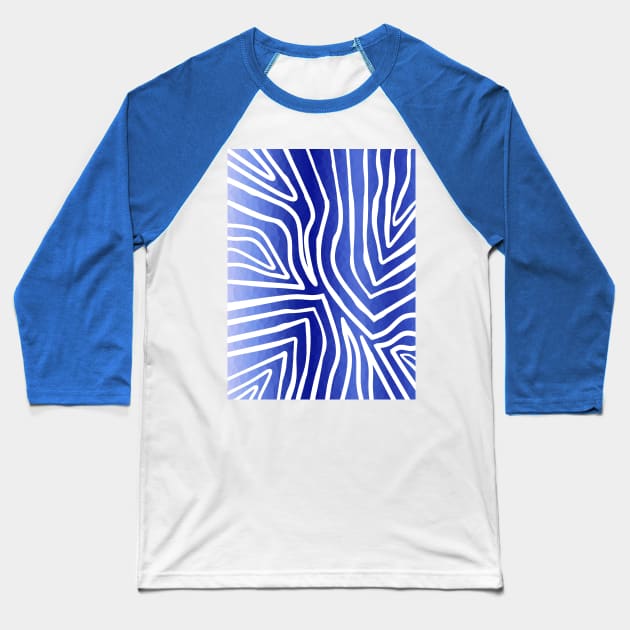 ZEBRA Stripes Blue And White Baseball T-Shirt by SartorisArt1